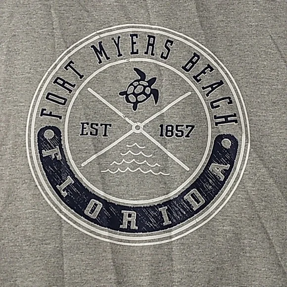 Jerzees‎ Size Medium Gray Fort Myers Beach Florida Sweatshirt - Picture 2 of 6